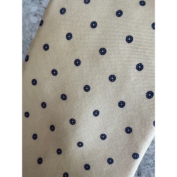 Vintage Bert Pulitzer Men's Silk Neck Tie Yellow Blue Dots Made in USA JL - Picture 3 of 8